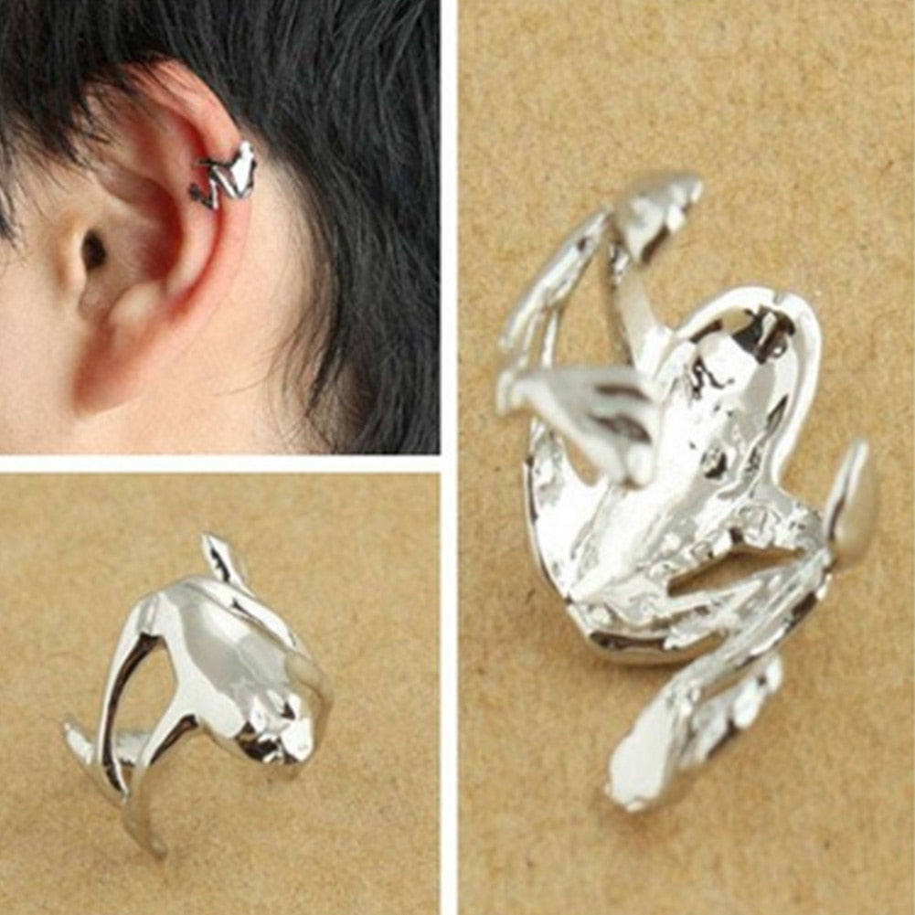 2021 Fashion Frog Ear Cuffs Siliver Ear Cuff Clip Earrings For Women Earcuff No Piercing Fake Cartilage Earrings 1 PC Fashion