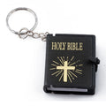 Mini Holy Bible Keychain Real Paper Can Read Religious Christian Cross Keyrings Holder Car Key Chains Fashion Gifts Jewelry - Charlie Dolly