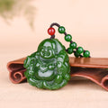 Maitreya Buddha Natural Green Jade Pendant Necklace Chinese Hand-carved Charm Jadeite Jewelry Fashion Amulet Gifts for Women Men - Charlie Dolly