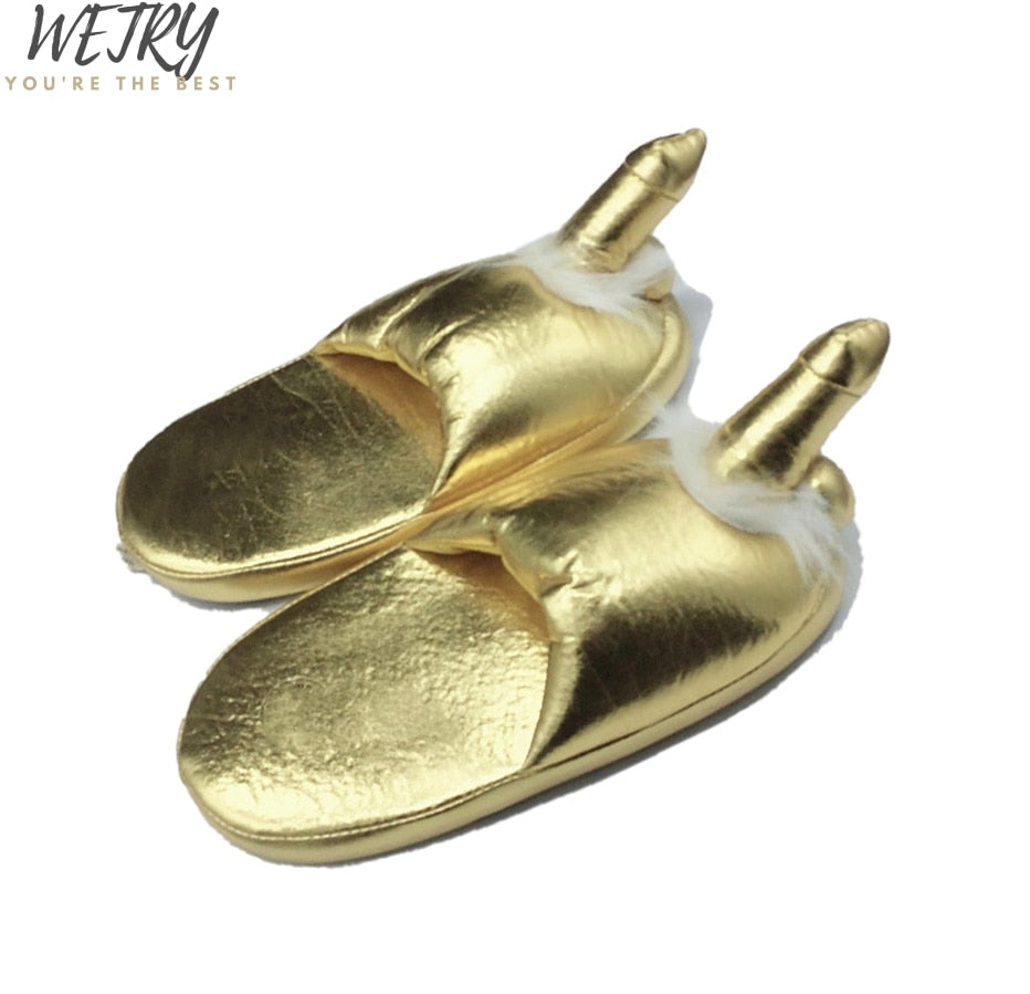 sex toy Winter Men Penis Slippers Women Funny Breasts Home Slides Ladies House Warm Floor Sandals Unicorn Shoe Flip Flop - Charlie Dolly