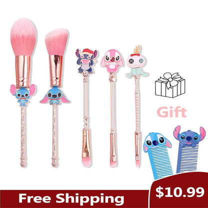 Anime Cosplay Cosmetic Brush Makeup Brushes Set 8pcs Tools kit Eye Liner Shader Foundation Powder Natural-Synthetic Pink Hair