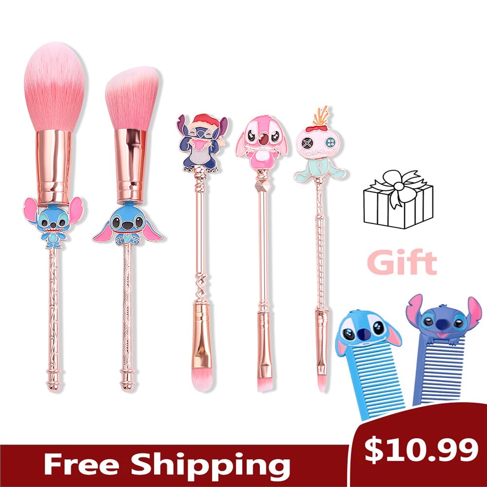 Anime Cosplay Cosmetic Brush Makeup Brushes Set 8pcs Tools kit Eye Liner Shader Foundation Powder Natural-Synthetic Pink Hair - Charlie Dolly