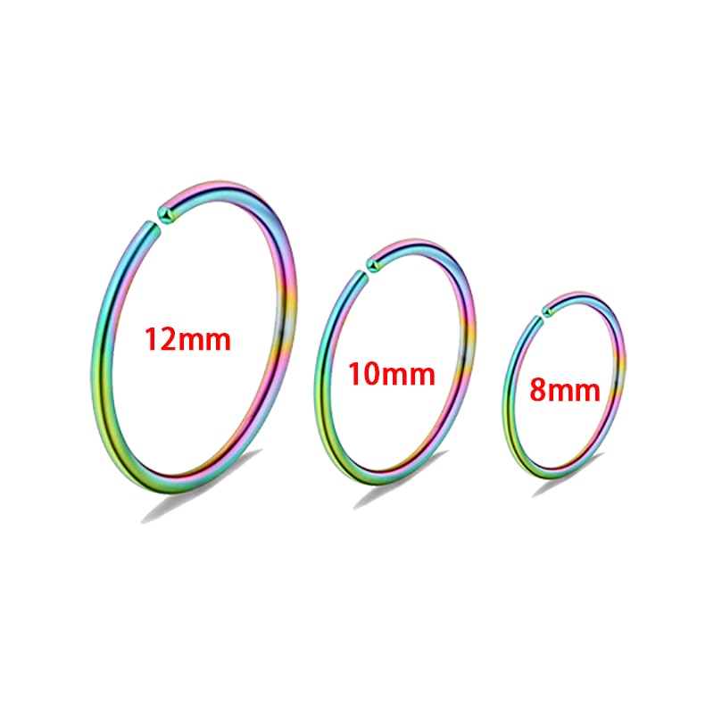 1pc Copper Nose Rings Hoop Septum V-Shap Ear Stud Tragus Cartilage Earring Helix Eyebrow Lip Piercing Nariz Body Jewelry 18G - Charlie Dolly