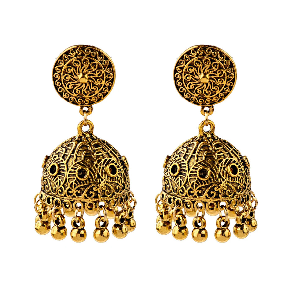 Pearl Bead Indian Jhumka Hanging Earrings Jewelry
