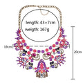Fashion Bohemia Ethnic Big Choker Necklace For Women Acrylic Crystal Large Collar Necklaces Pendants India Vintage Jewelry - Charlie Dolly