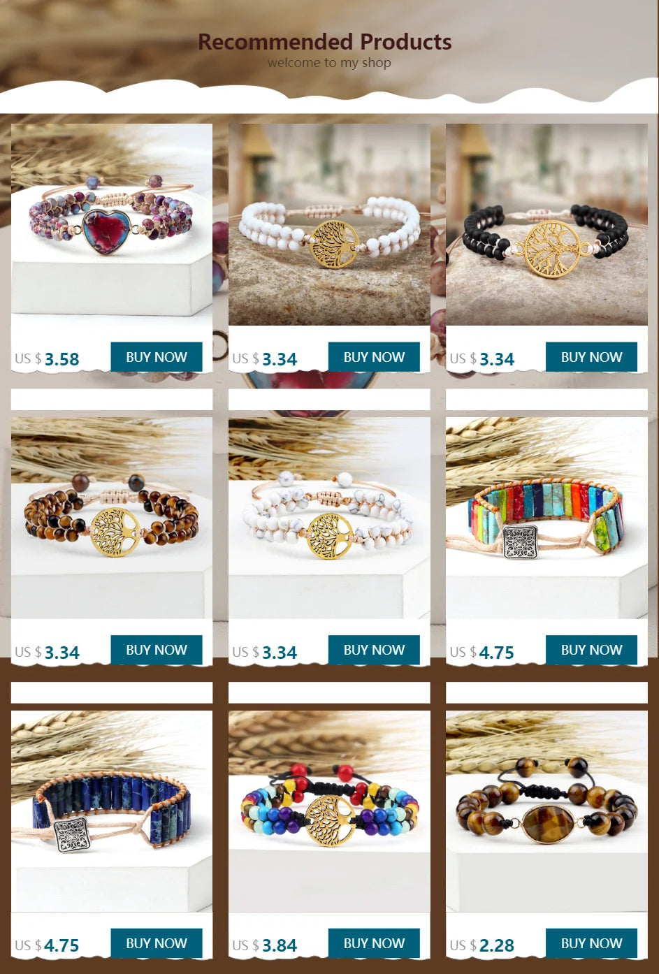 Boho Ocean Waves Bracelets Vintage Natural Stone Black Onyx Tiger Eye Beads Bracelet & Bangle Women Men Yoga Wristchain Jewelry