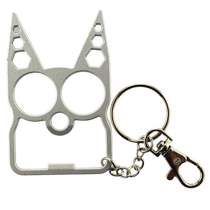 Cartoon Cat Face Shape Finger Tiger Opener Screwdriver Key Chain Multifunctional Keyring Purse Handbag Ornament rabbit ear cat