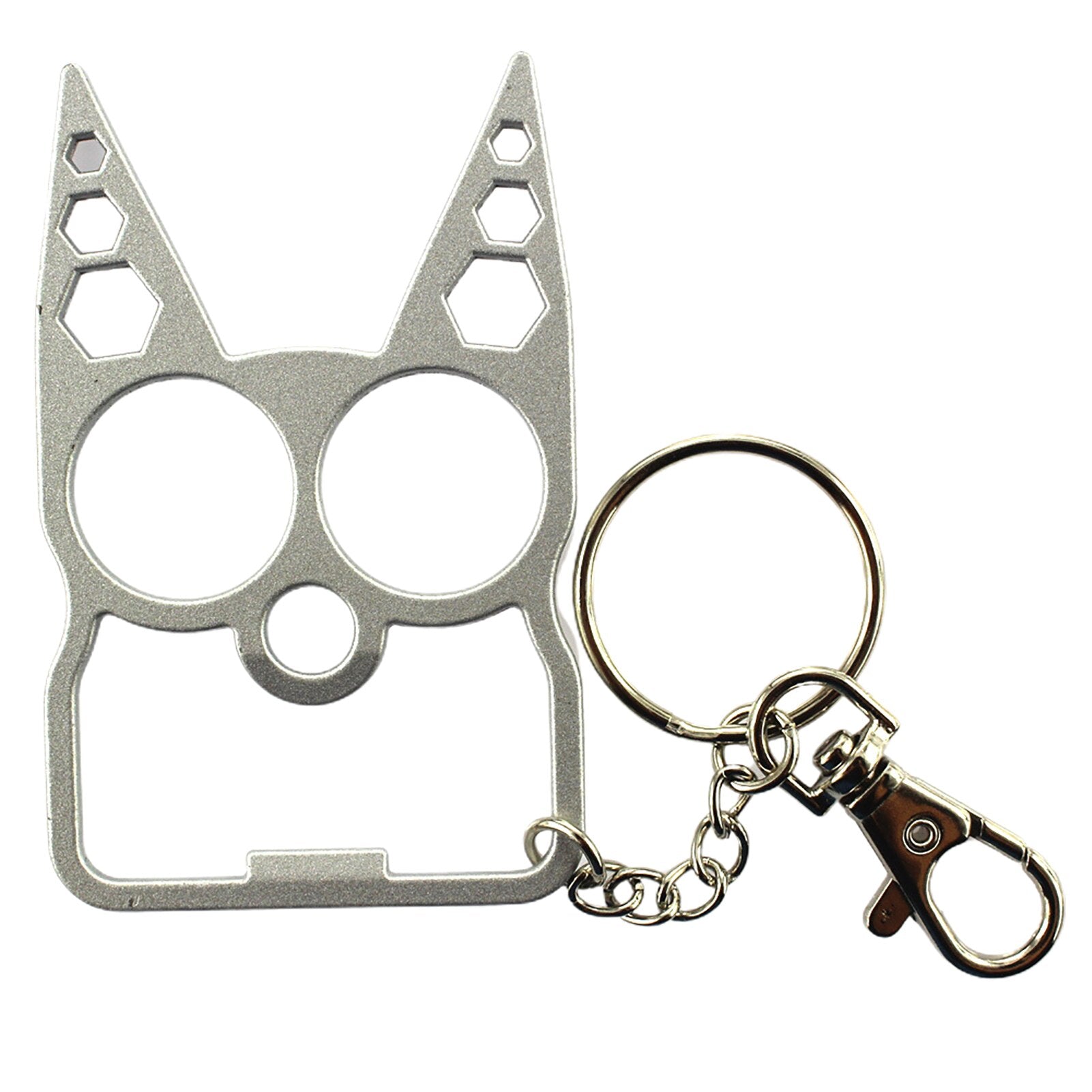 Cartoon Cat Face Shape Finger Tiger Opener Screwdriver Key Chain Multifunctional Keyring Purse Handbag Ornament rabbit ear cat - Charlie Dolly