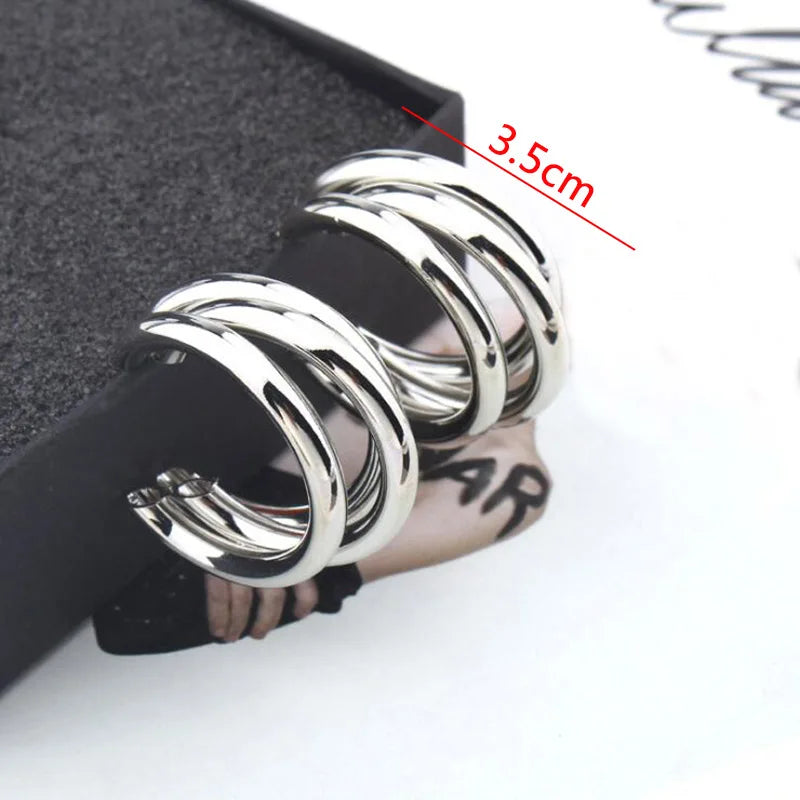 New Exaggerated Twist Metal Dangle Earrings for Women Gold Color Punk Fashion Female Hanging Earrings Boho Geometry Ear Jewelry