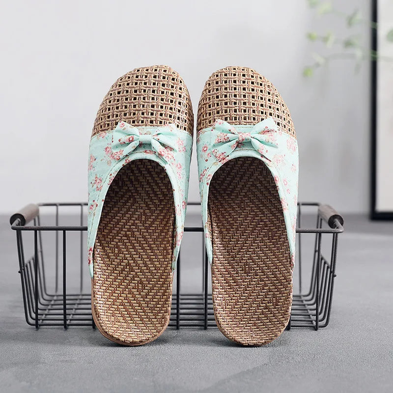 Suihyung New Men Women Summer Shoes Slippers Flax Mesh Breathable Non-Slip Sandals Beach Flip Flops Male Indoor Slippers Slides - Charlie Dolly