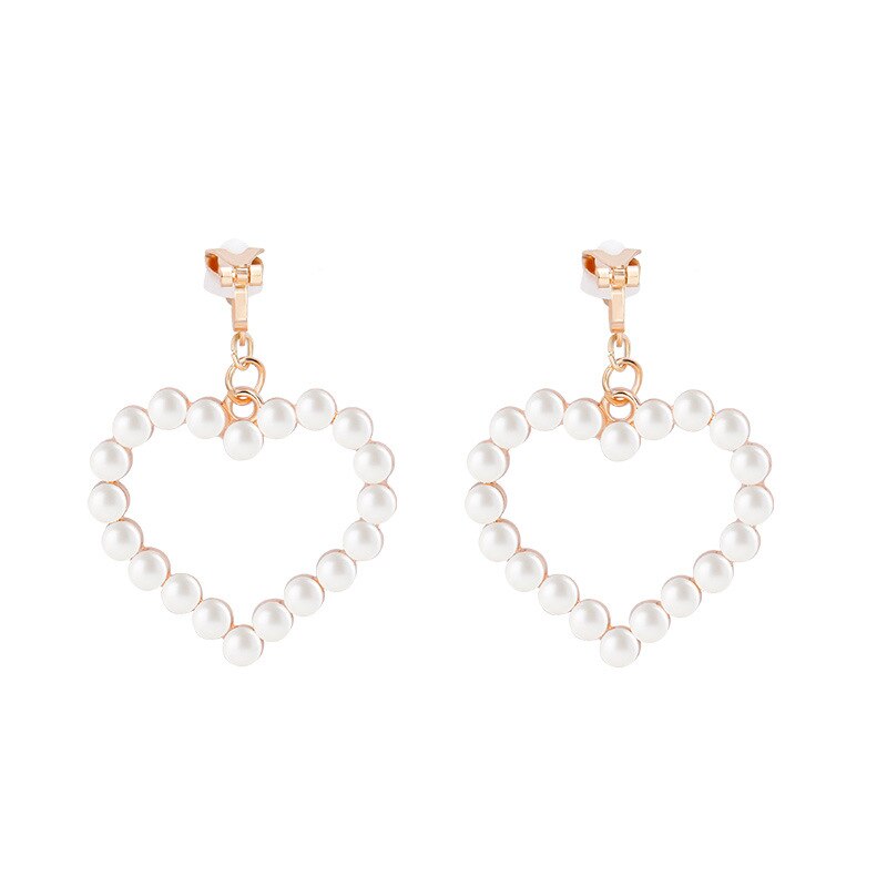 Fashion charm Creative pearl clip on Earrings Cute Handmade Earrings Womens ear clips Jewelry - Charlie Dolly