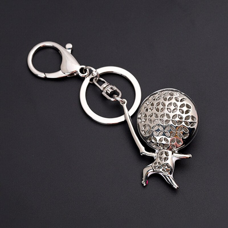 Sports Fencing Villain Metal Skull Head Keychain Three-Dimensional Fencer Club Commemorative Gift Men Women Keyring Jewelry - Charlie Dolly