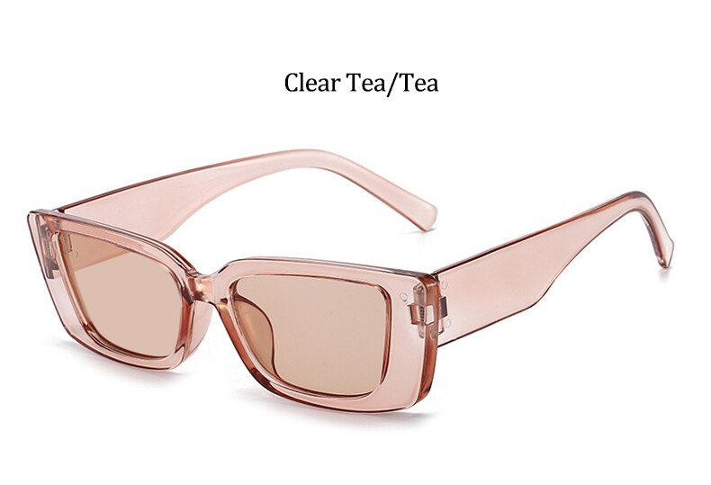Vintage Small Pink Shades For Women Square Sunglasses 2021 Luxury Designer Rectangle Sun Glasses Female Nude Eyewear UV400