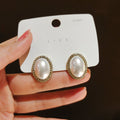 Pearl Rhinestone Bear Love Earrings Female Exquisite Small Earrings Korea Simple Cute Earrings Female Party Beautiful Jewelry - Charlie Dolly
