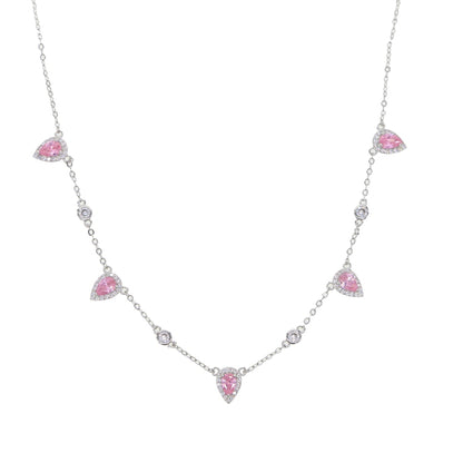 Bohemia NEWest gold color Pink stone statement chain necklace choker fashion jewelry for women elegance gift stylish jewelry