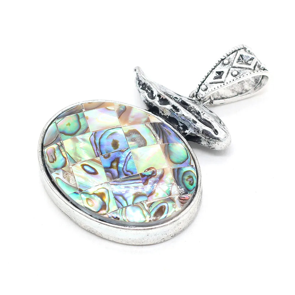 2024 New Natural Stone Abalone Shell Charms Boho Rose Quartzs Agates Pendant for Women Jewelry Making DIY Necklace Accessories