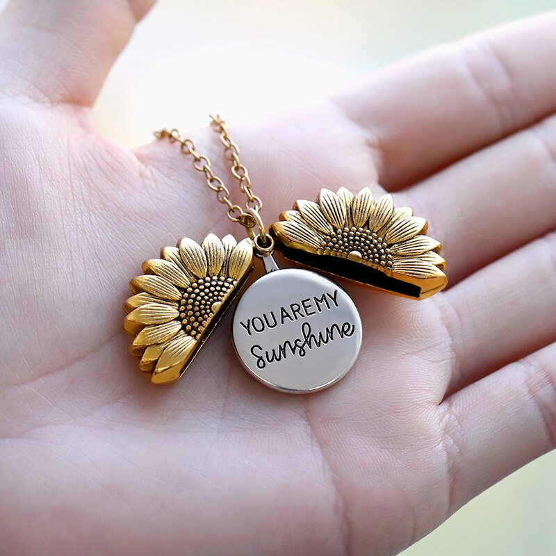 You Are My Sunshine Sunflower Necklaces Pendant For Women Gold Color Daisy Choker Necklaces Charm Jewelry Gift trending products - Charlie Dolly