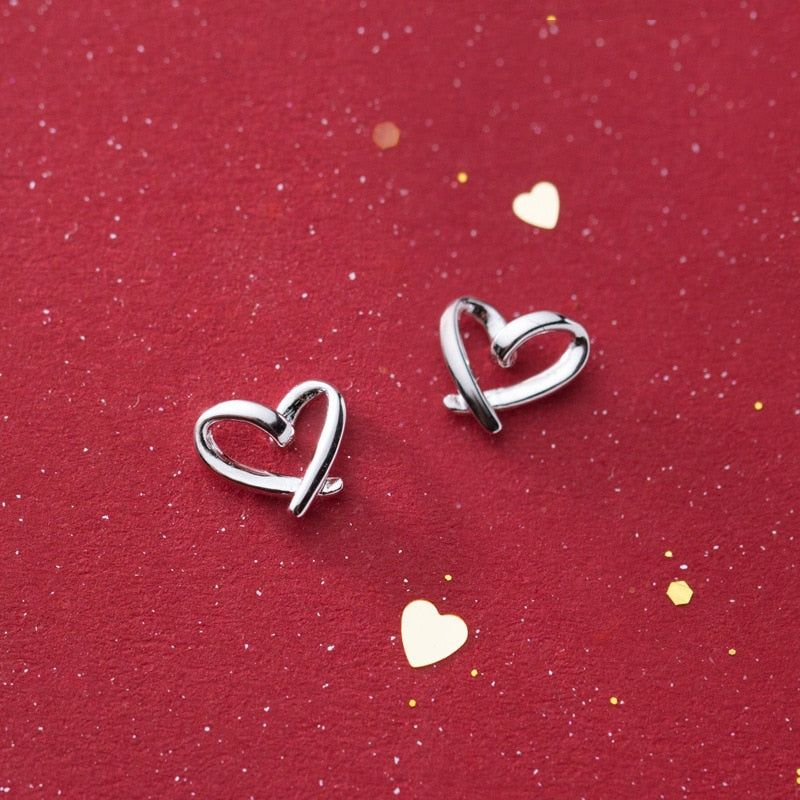 La Monada Small 925 Sterling Silver Stud Earrings For Women Piercing Ear Women Silver Earring 925 Heart Earrings Silver 925 - Charlie Dolly
