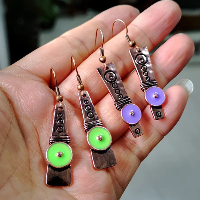 Boho Tropical Green Enamel Coconut Leaf Pearl Drop Earrings For Women Jewelry Statement Brincos Gold Dangle Earings Mujer Bijoux