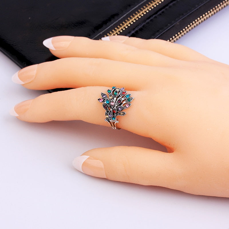 Fashion Enamel Metal Gold Rings Unique Fine Jewelry Scarves Pink Black Painted Flower Ring Gifts For Women Girls Perfect Quality - Charlie Dolly