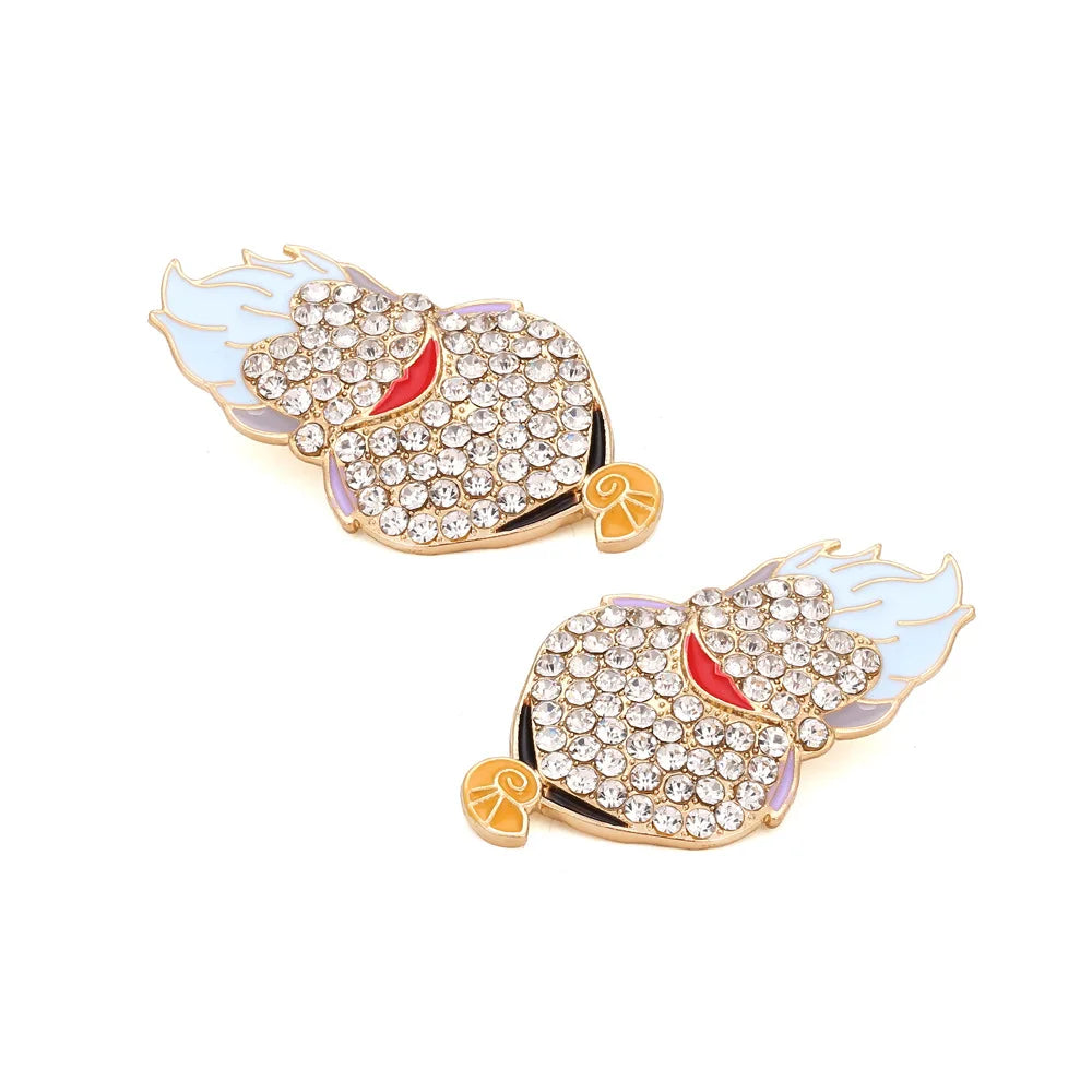 Exaggerated Rhinestone Characters Earrings for Woman 2023 Halloween Earrings Jewelry Party Casual - Charlie Dolly