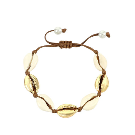 Vintage Cowrie Shell Rope Boho Bracelet