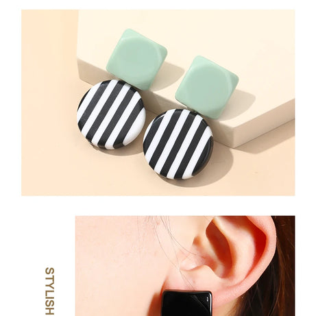 Large Acrylic Resin Statement Drop Earrings Jewelry