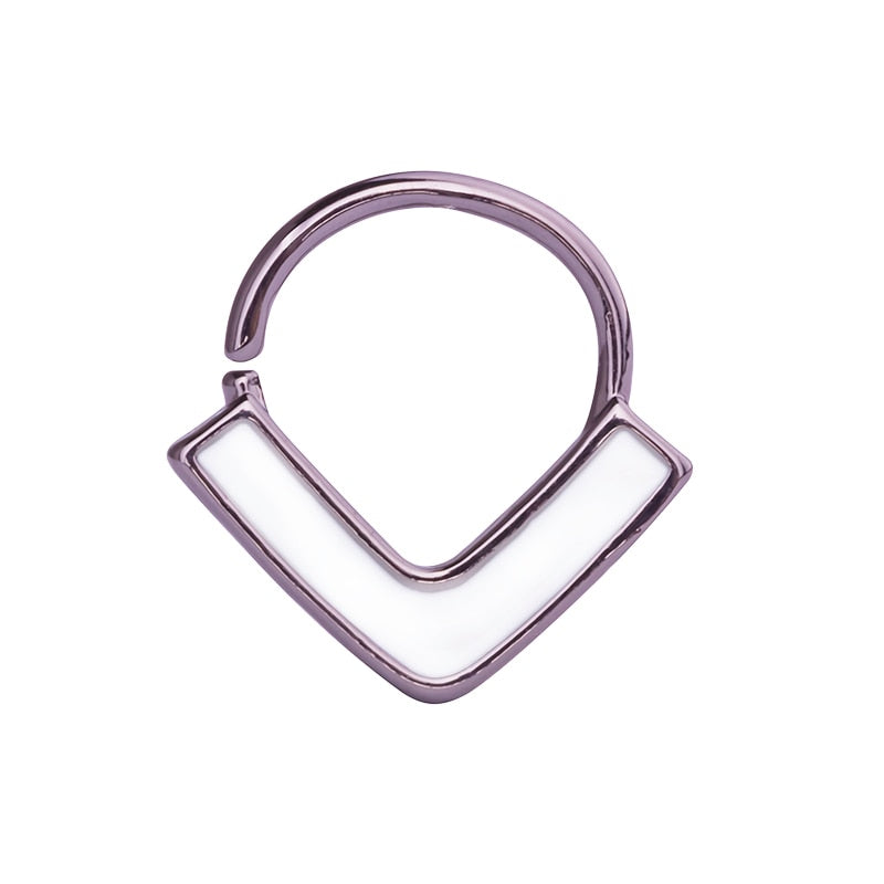 1pc Copper Nose Rings Hoop Septum V-Shap Ear Stud Tragus Cartilage Earring Helix Eyebrow Lip Piercing Nariz Body Jewelry 18G - Charlie Dolly