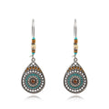Exknl Fashion Vintage Drop Earrings For Women Alloy Crystal Ethnic Beads Boho Flower Earrings Colorful Dangle Earrings Jewelry - Charlie Dolly