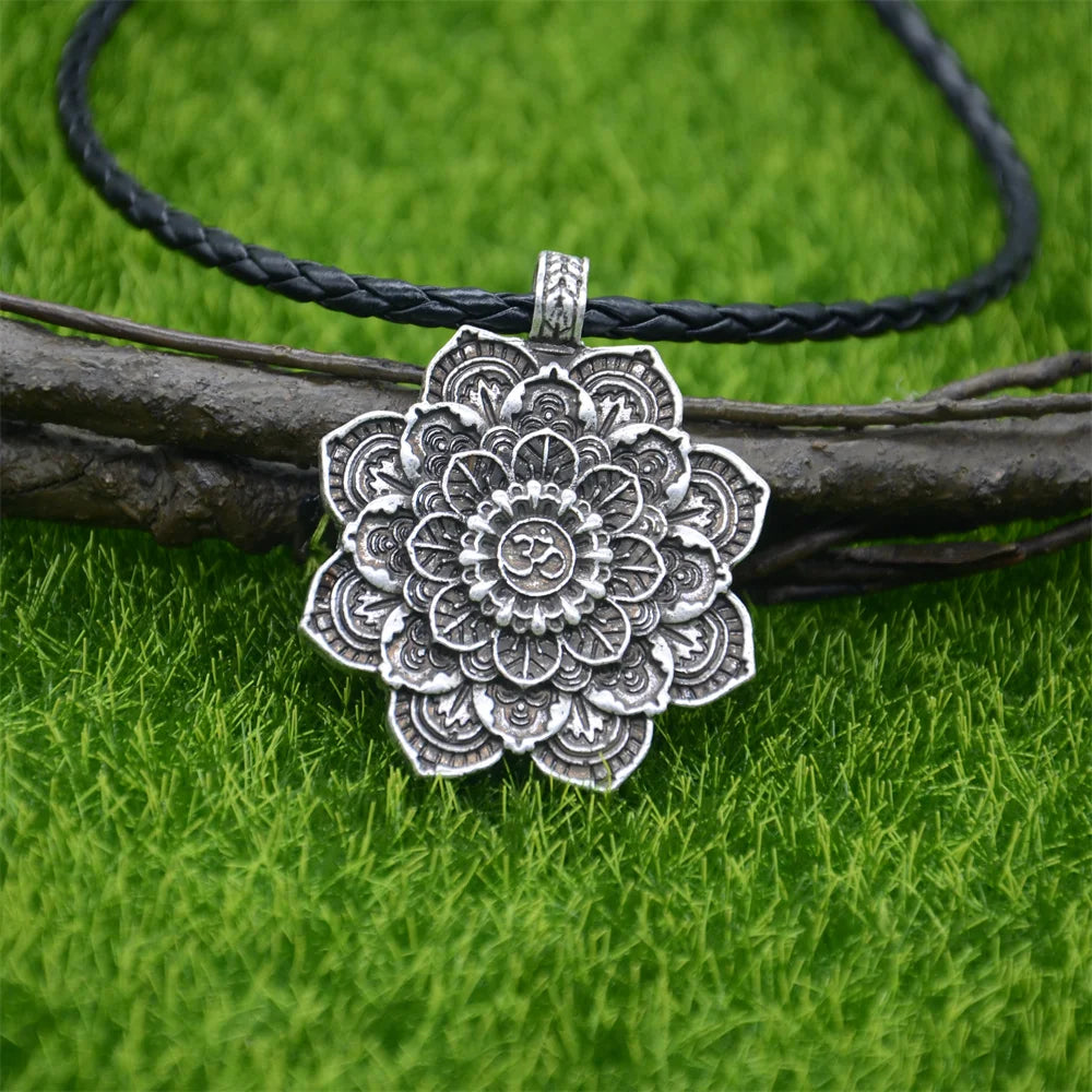 Om Lotus Flower Mandala Yoga Spiritual Pendant Womens Necklaces Jewelry Valentine Gift