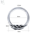 ZS 1 Piece 316L Stainless Steel Nose Ring 16G Zirconia Septum Clicker Rock Ear Helix Septum Piercing Rings Piercing  Jewelry 8mm - Charlie Dolly