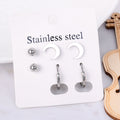 Stainless Steel Earrings Small Cute Butterfly Star Moon Heart Stud Earrings Set Punk Piercing Earing Women's Minimalist Jewelry - Charlie Dolly