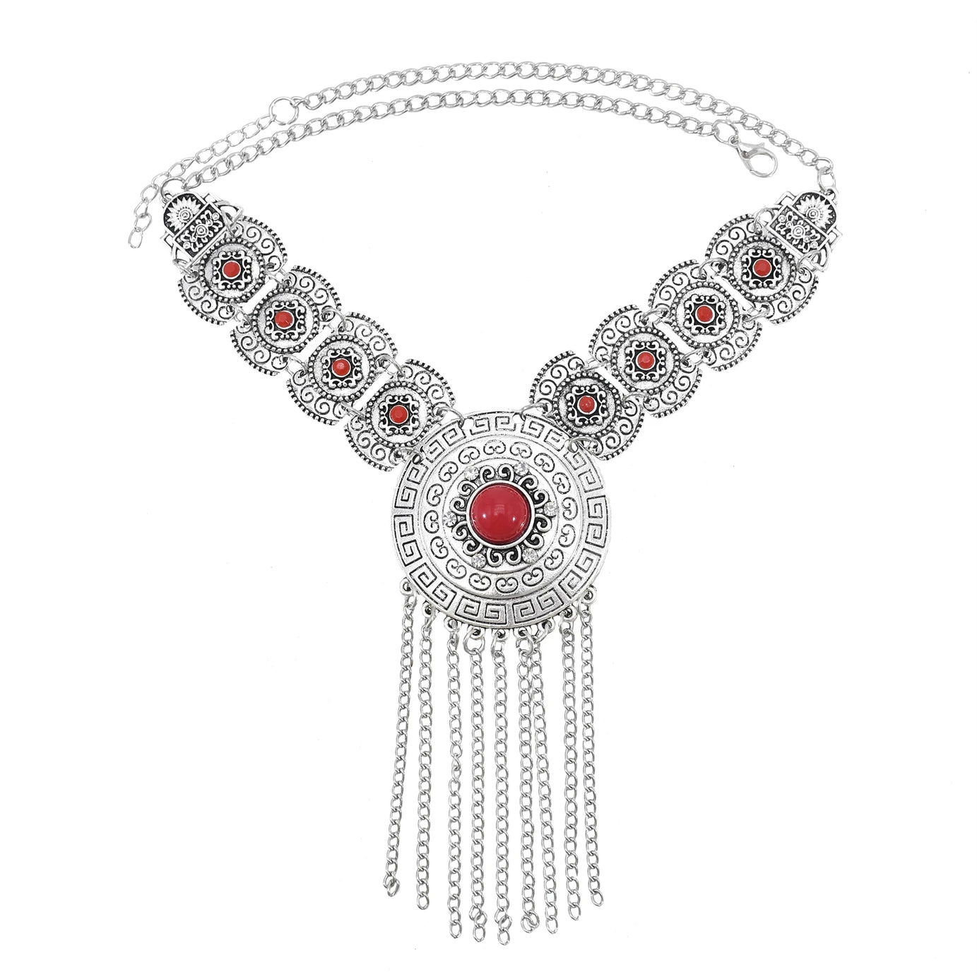 Thread Feather Bead Long Tassel Necklace Jewelry