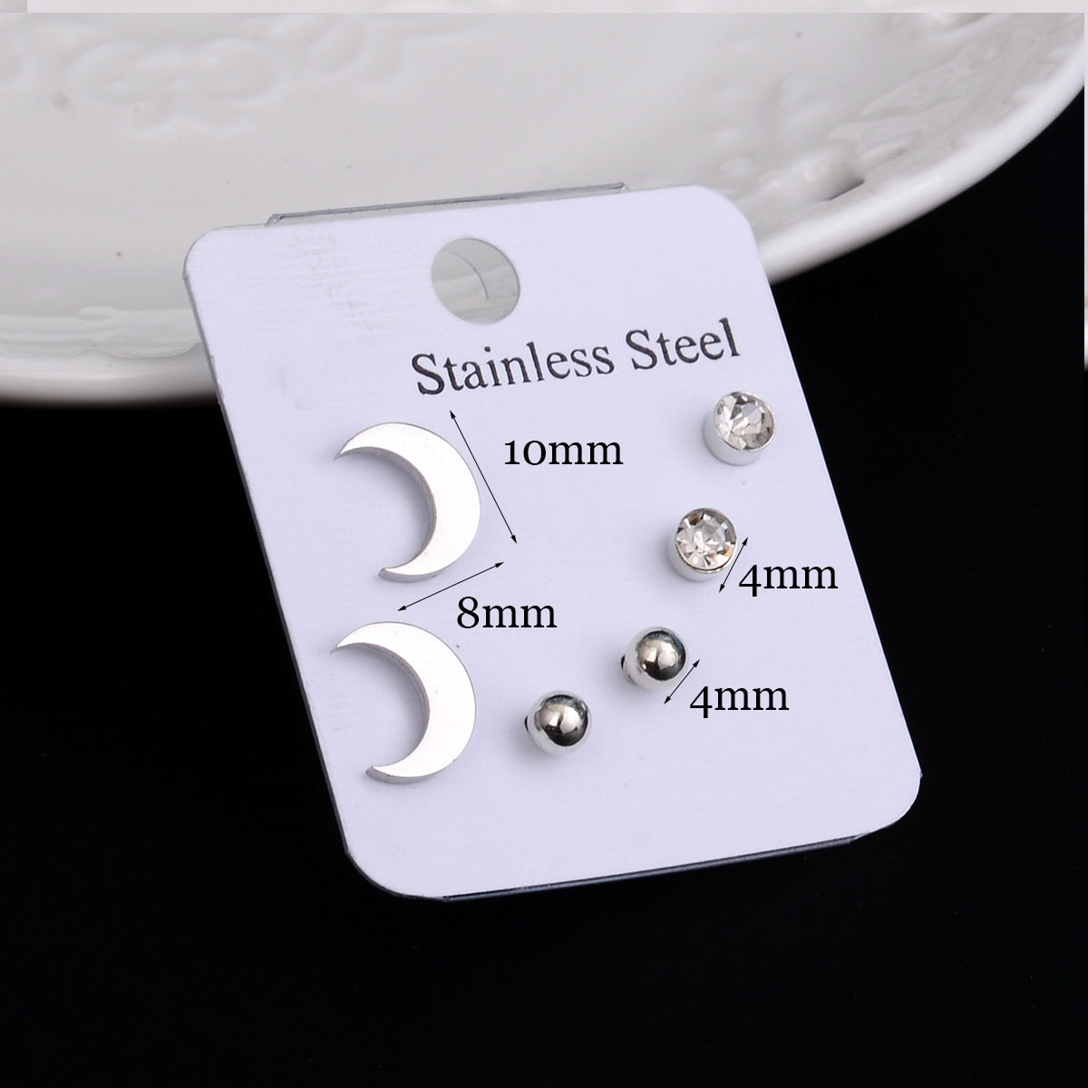 Stainless Steel Earrings Small Cute Butterfly Star Moon Heart Stud Earrings Set Punk Piercing Earing Women's Minimalist Jewelry