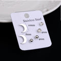 Stainless Steel Earrings Small Cute Butterfly Star Moon Heart Stud Earrings Set Punk Piercing Earing Women's Minimalist Jewelry - Charlie Dolly