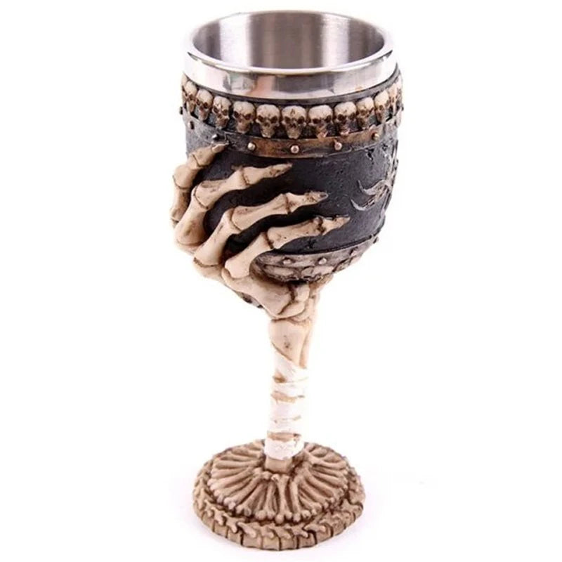 180ml Retro Horn Skull Resin Beer Mug Stainless Steel Skull Knight Halloween Coffee Cup Viking Tea Mug Ceramic Tiki Mug - Charlie Dolly