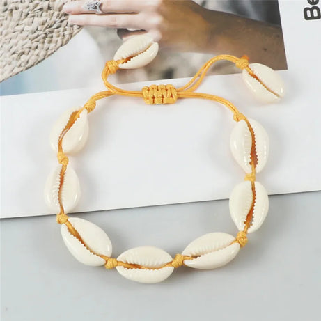Vintage Cowrie Shell Rope Boho Bracelet