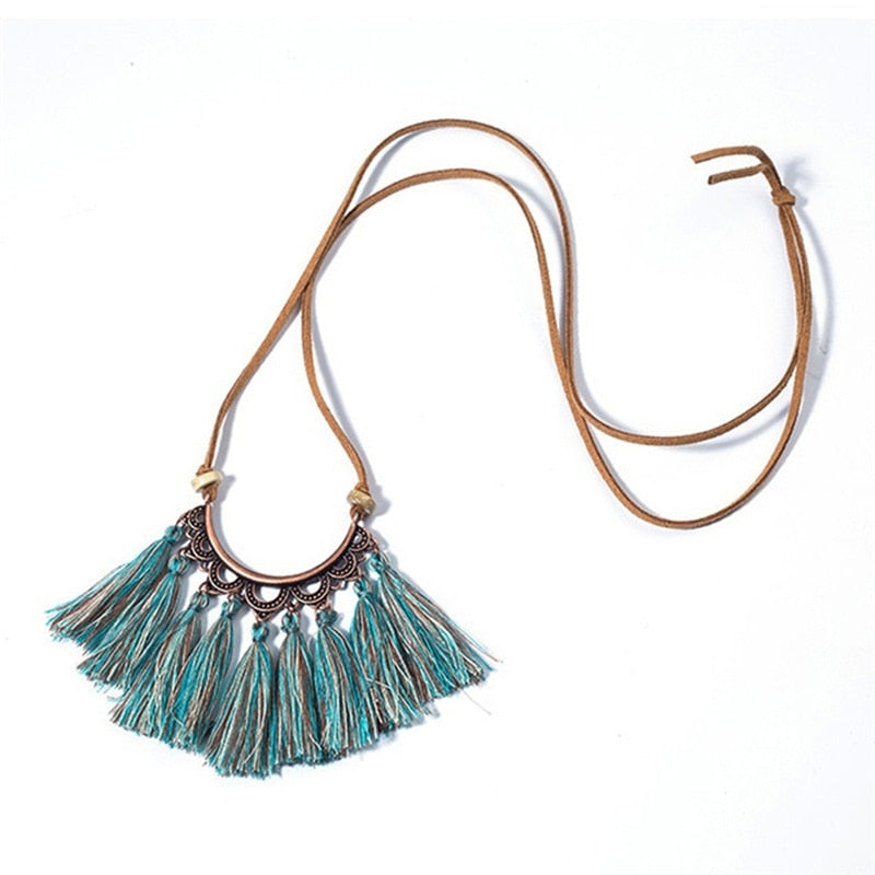 Boho Style 2022 Tassel Necklace Women Fashion Jewelry Rope Chain Boho Choker 2022 Fall And Winter Sweater Chain Women Jewelry - Charlie Dolly