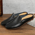 Italian Men Slippers Genuine Leather Loafers Moccasins Outdoor Non-slip Black Casual Slides Summer Spring Fashion Shoes 2020 - Charlie Dolly