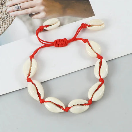 Vintage Cowrie Shell Rope Boho Bracelet