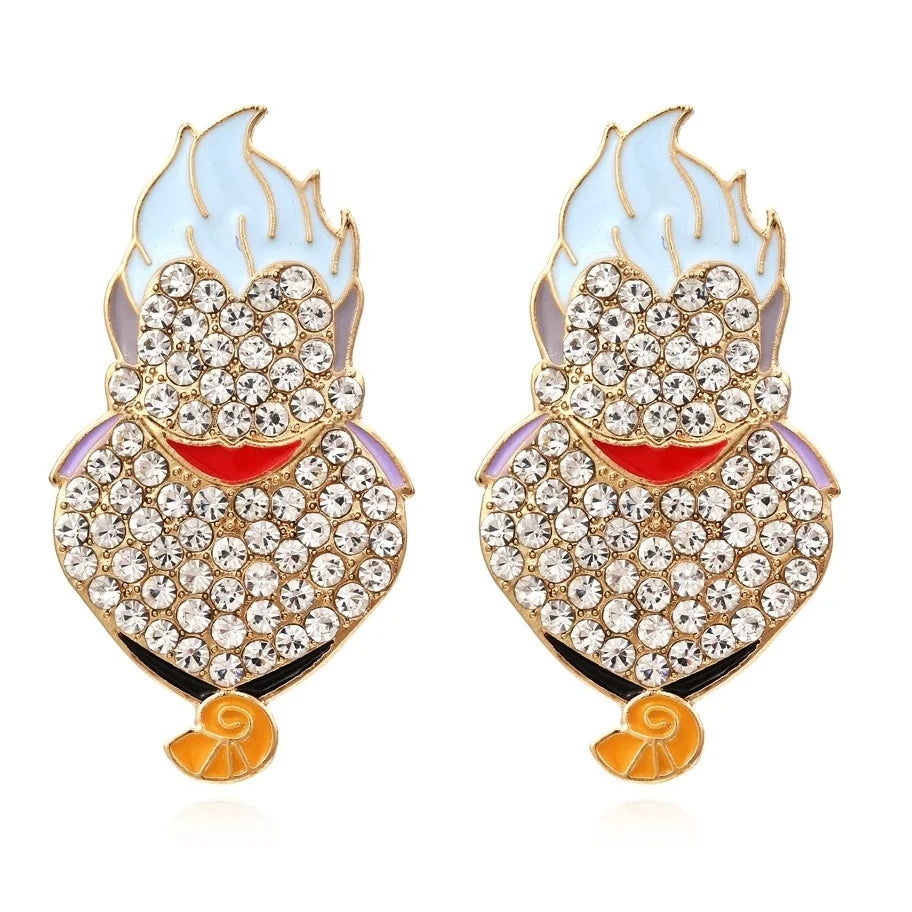 Exaggerated Rhinestone Characters Earrings for Woman 2023 Halloween Earrings Jewelry Party Casual - Charlie Dolly