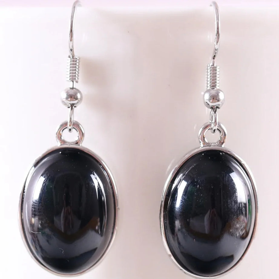 White Opal Lapis Cabochon Drop Earrings Jewelry