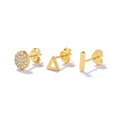 CANNER 3/4/5 pieces/set Small Simple Gold Color Cubic Zirconia Piercing Small Ear Stud Drop Earrings for Women Jewelry Gifts - Charlie Dolly