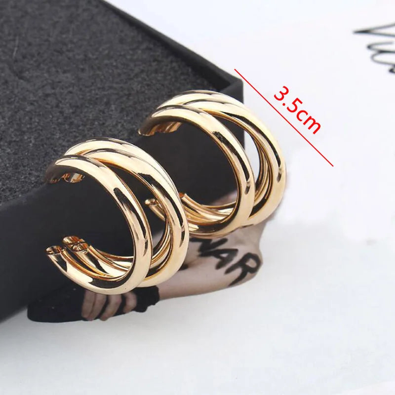New Exaggerated Twist Metal Dangle Earrings for Women Gold Color Punk Fashion Female Hanging Earrings Boho Geometry Ear Jewelry
