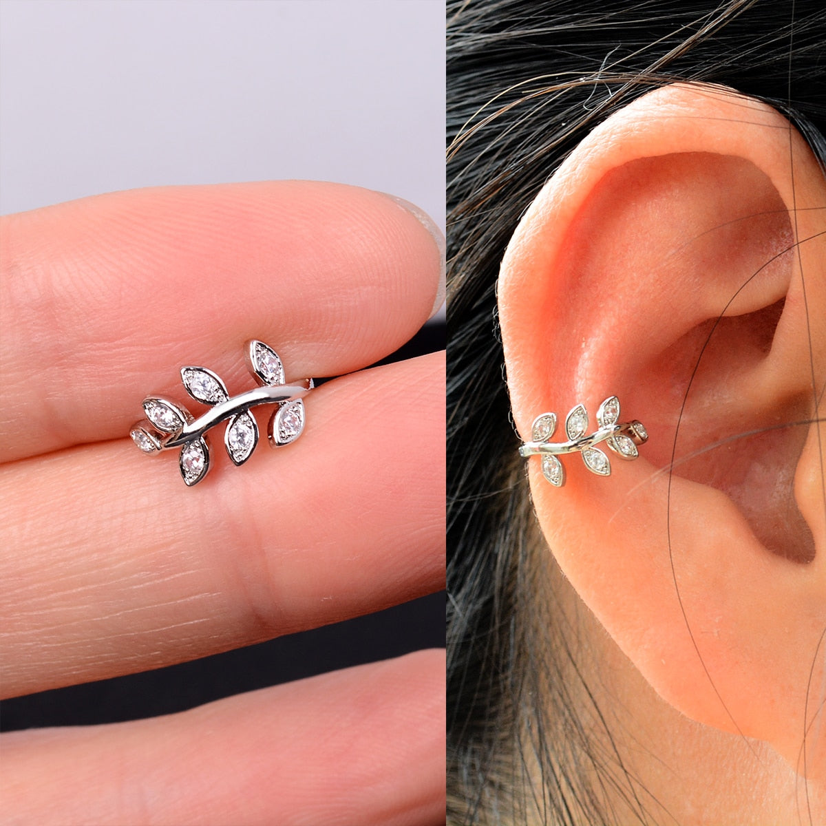 1Pcs Hot Sale Cute Metal Leaf Earcuff Clips On Earring for Women Girls No Fake Piercing Cartilage Earrings Ear Ring Without Hole - Charlie Dolly
