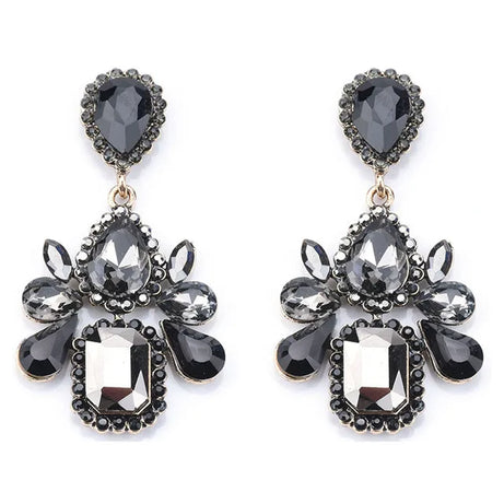 Crystal Water Drop Long Statement Earrings Jewelry