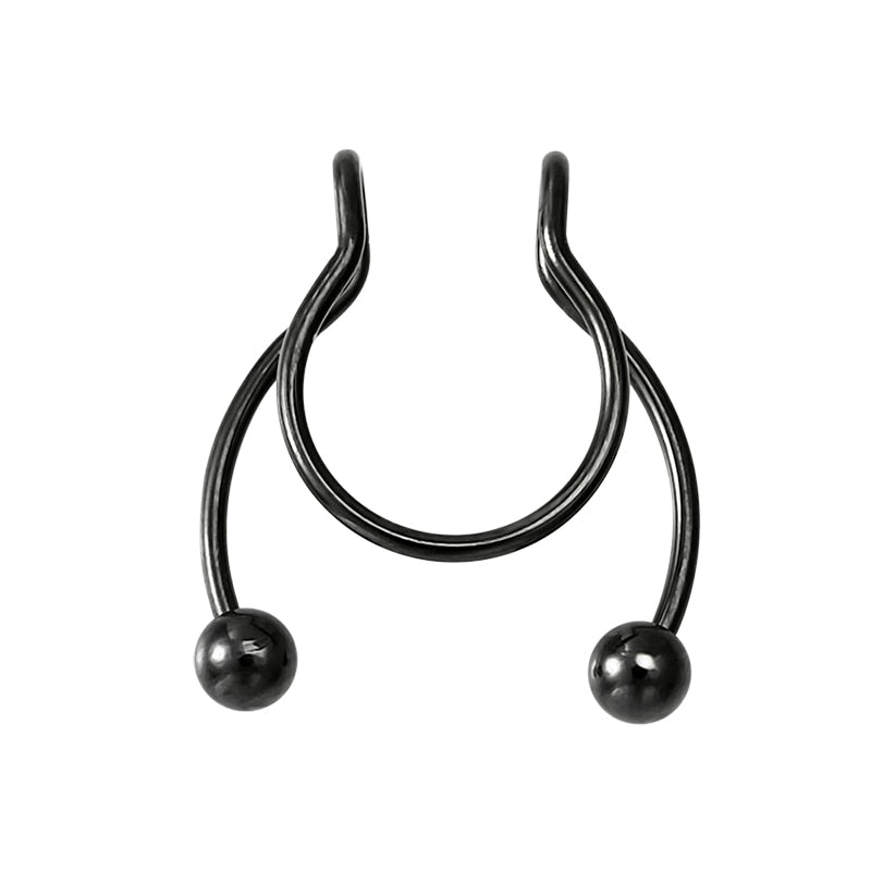 Fake Nose Ring Non Piercing Horseshoe Septum Piercing Magnetic Hoop Stainless Steel Reusable Magnet Punk for Women Jewelry Gifts - Charlie Dolly