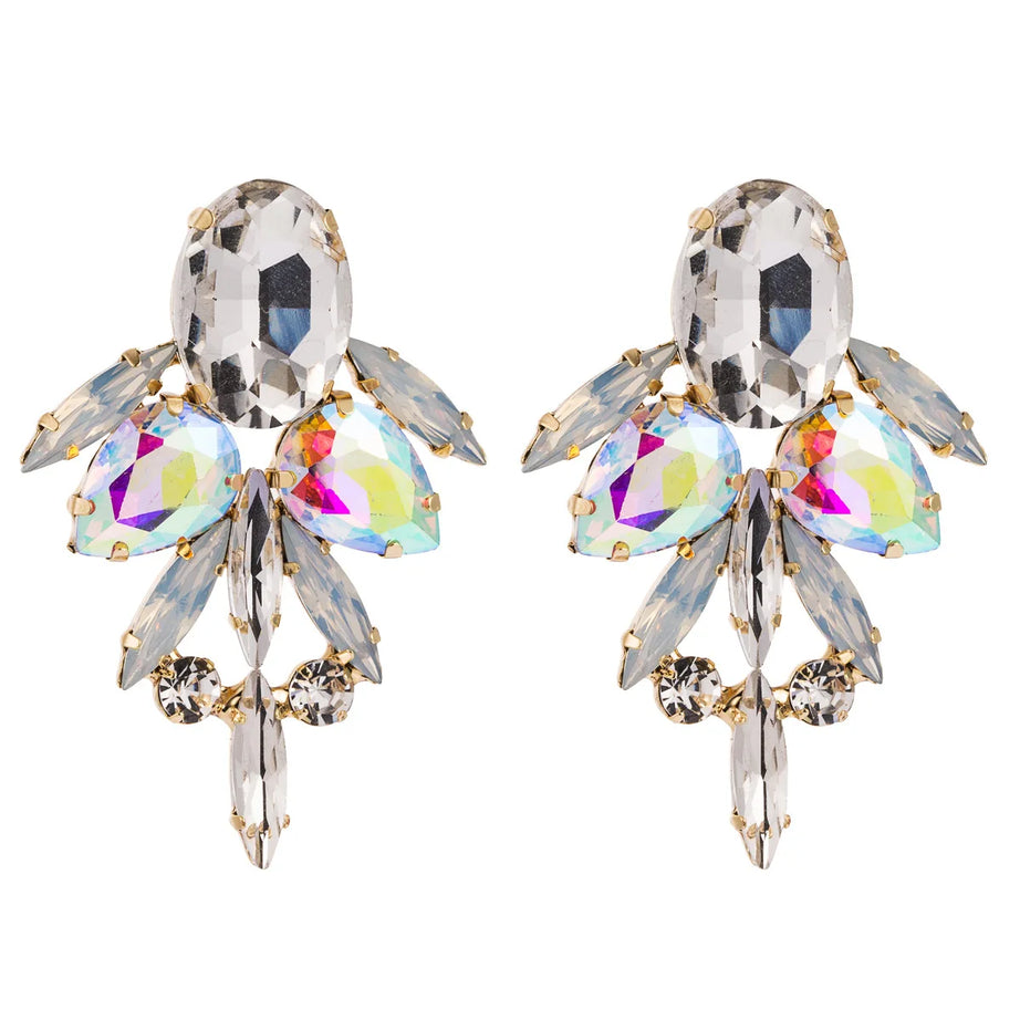 Crystal Water Drop Long Statement Earrings Jewelry