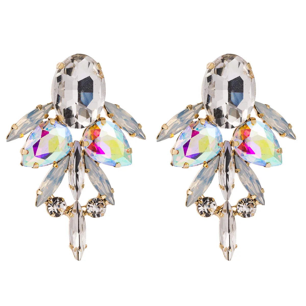Boho Ethnic Water Crystal Drop Earrings Women's Jewellery Geometric Statement Long Dangle Earring Femme Indian Big Earring