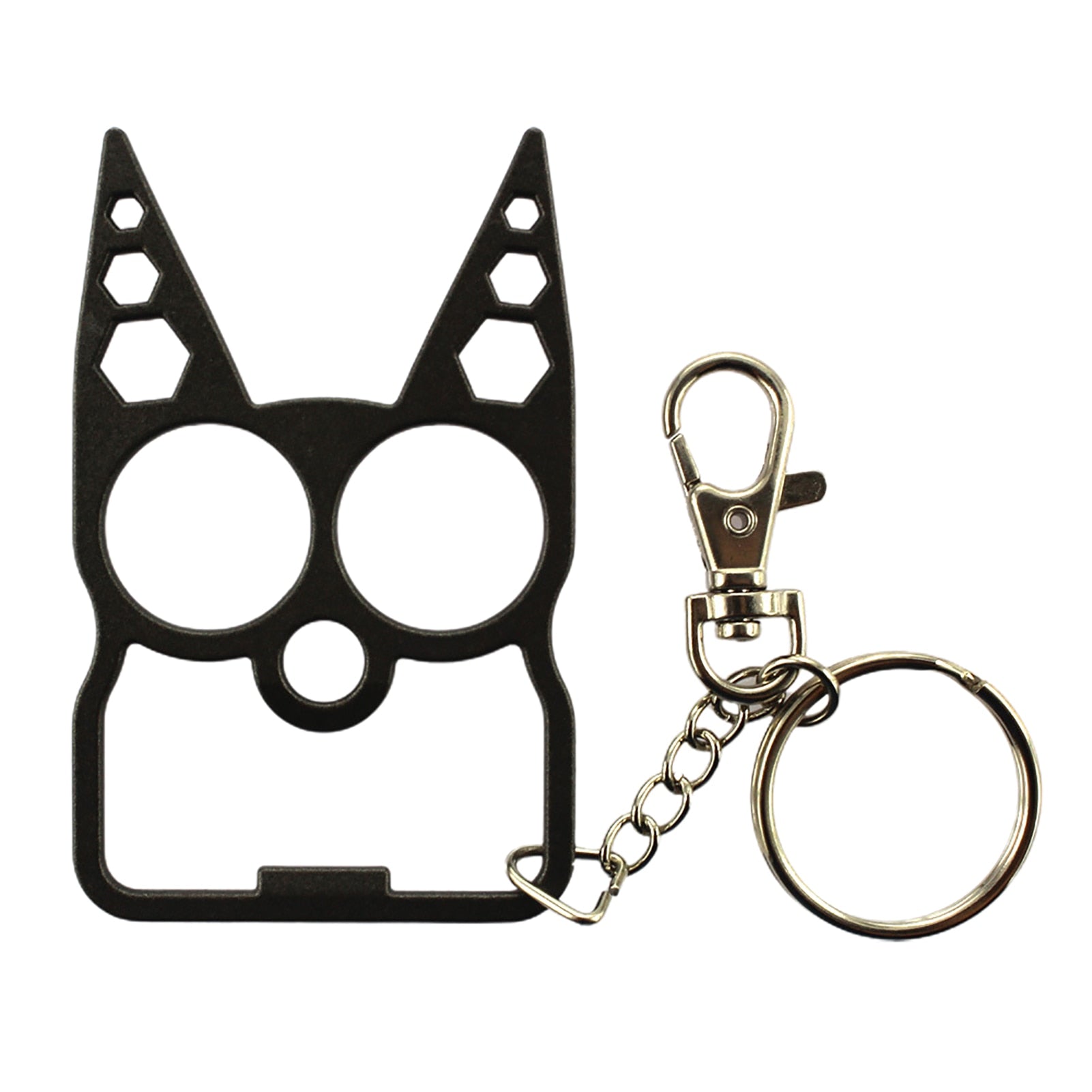 Cartoon Cat Face Shape Finger Tiger Opener Screwdriver Key Chain Multifunctional Keyring Purse Handbag Ornament rabbit ear cat - Charlie Dolly